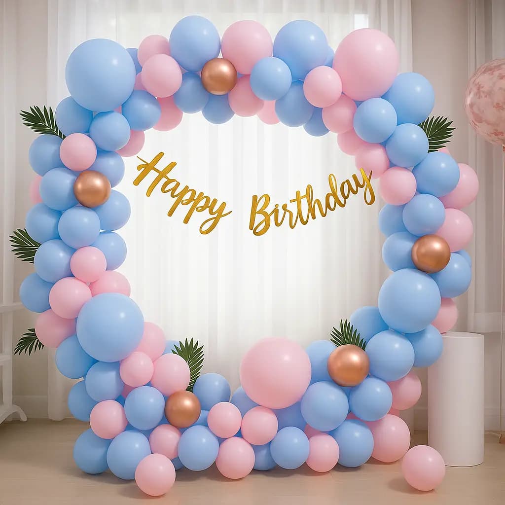 Pastel Balloon Ring Birthday Arch