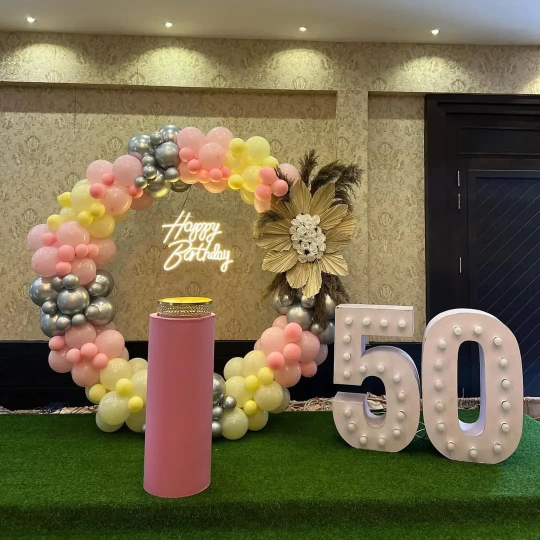 50th Surprise Birthday Ring Setup