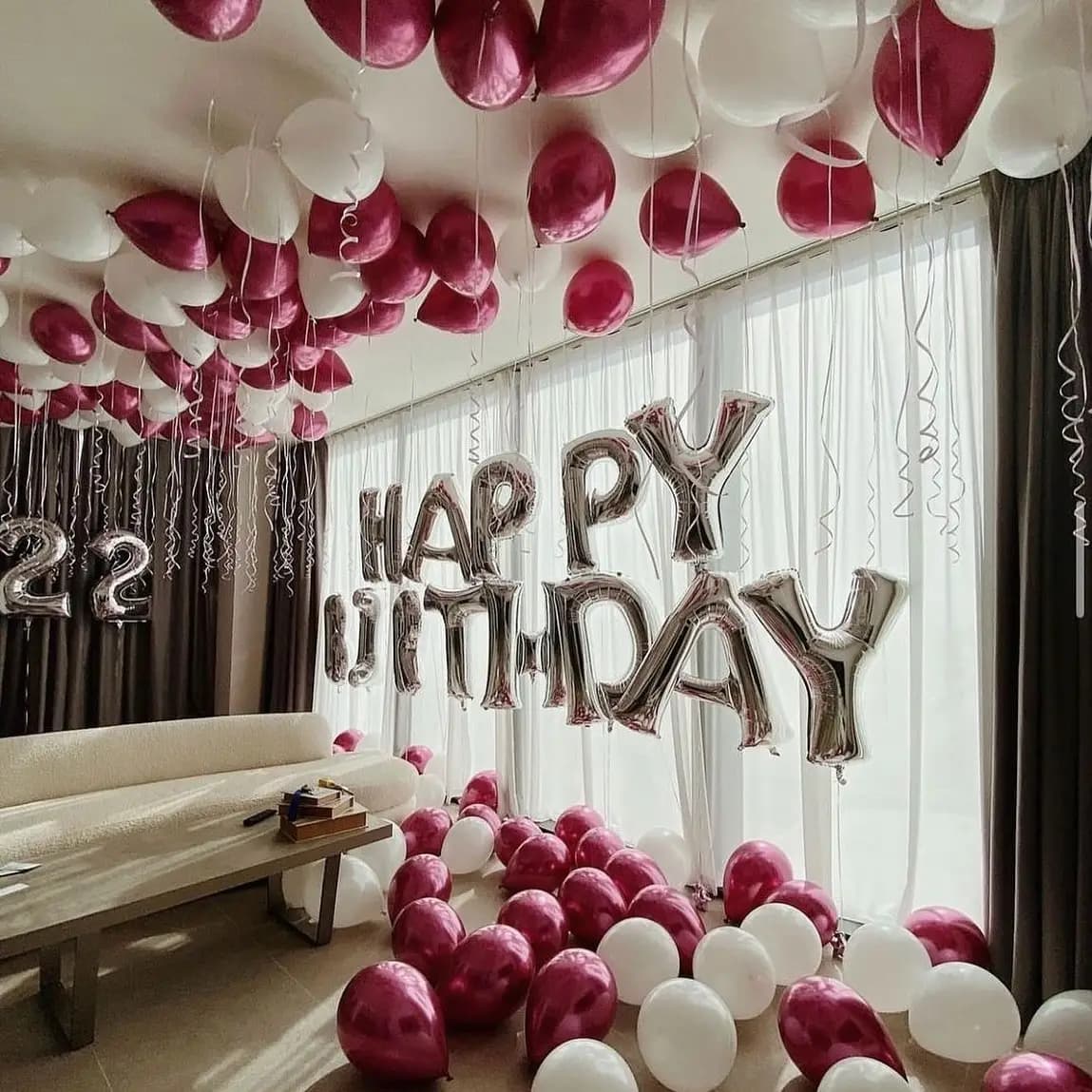 Claret Balloon Birthday Decoration