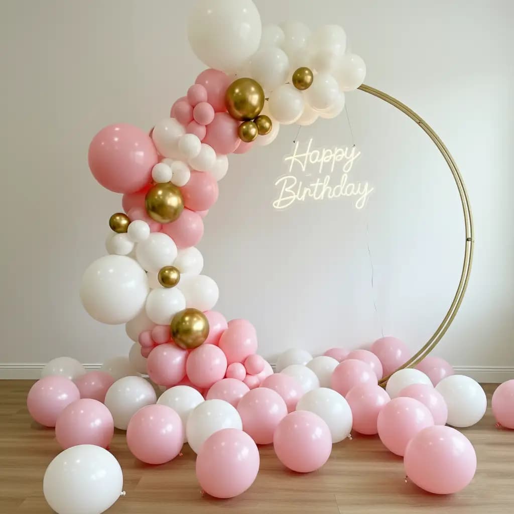 Pink & White Luxe Birthday Decor