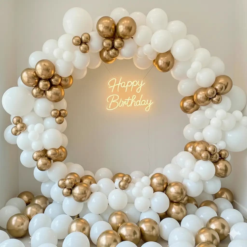 Classic Golden Balloon Arch Decor