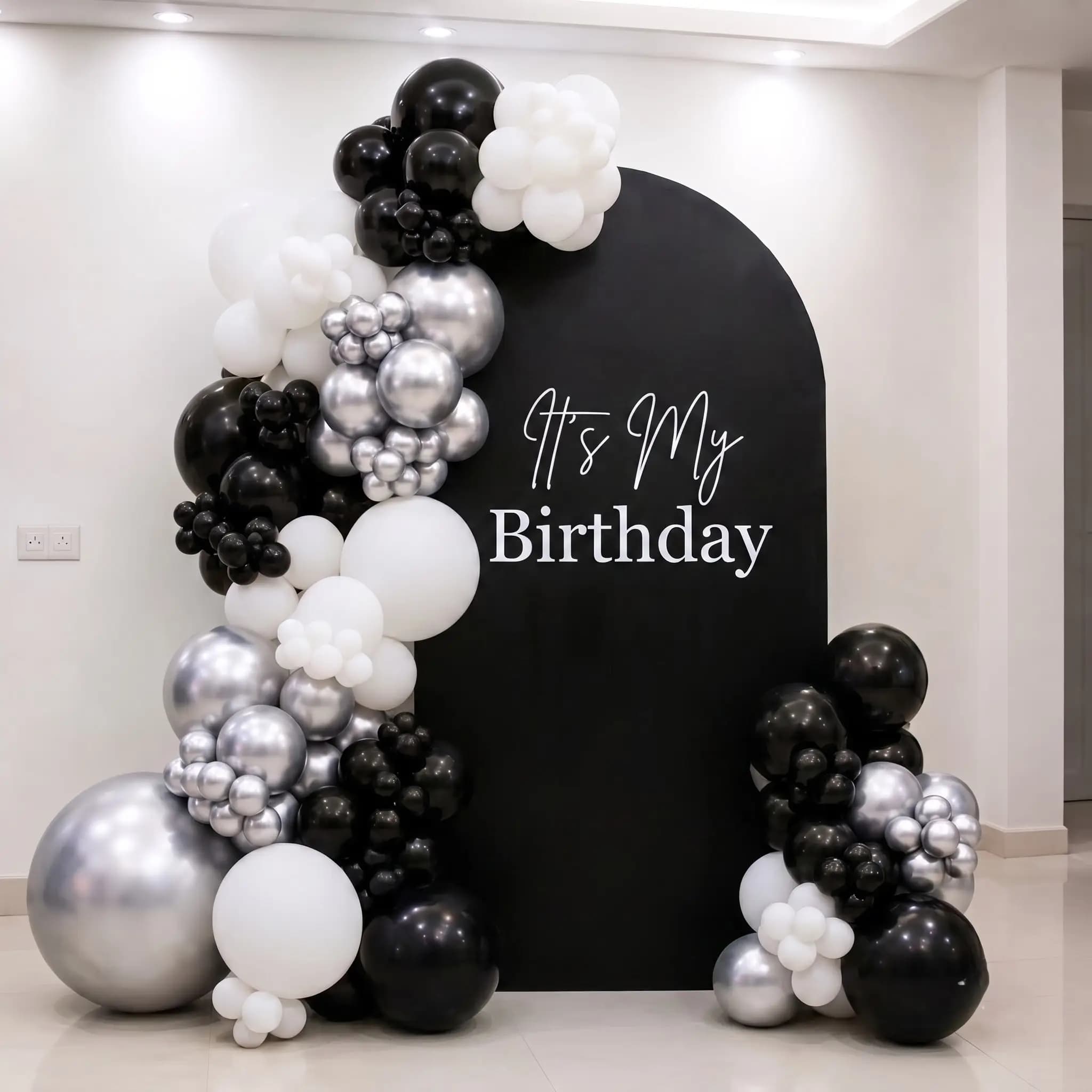 Black & White Birthday Setup at Home