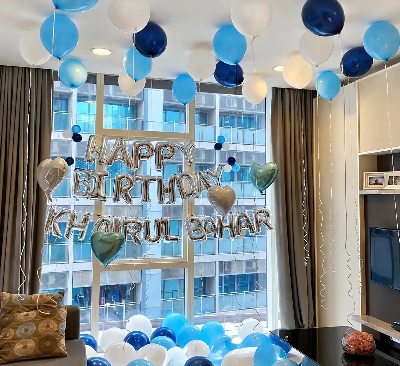 Blue Bliss Birthday Decoration