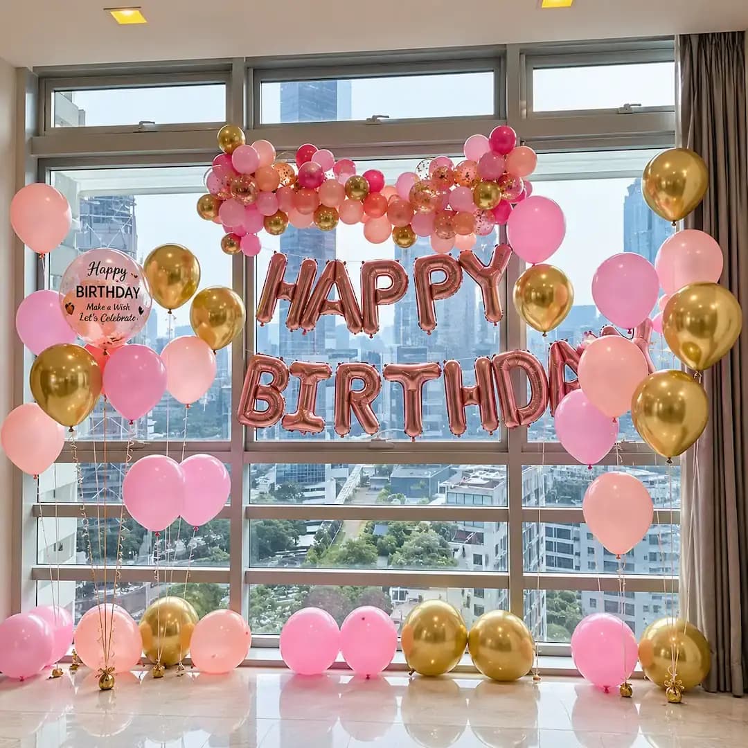 Pink Theme Balloon Decoration