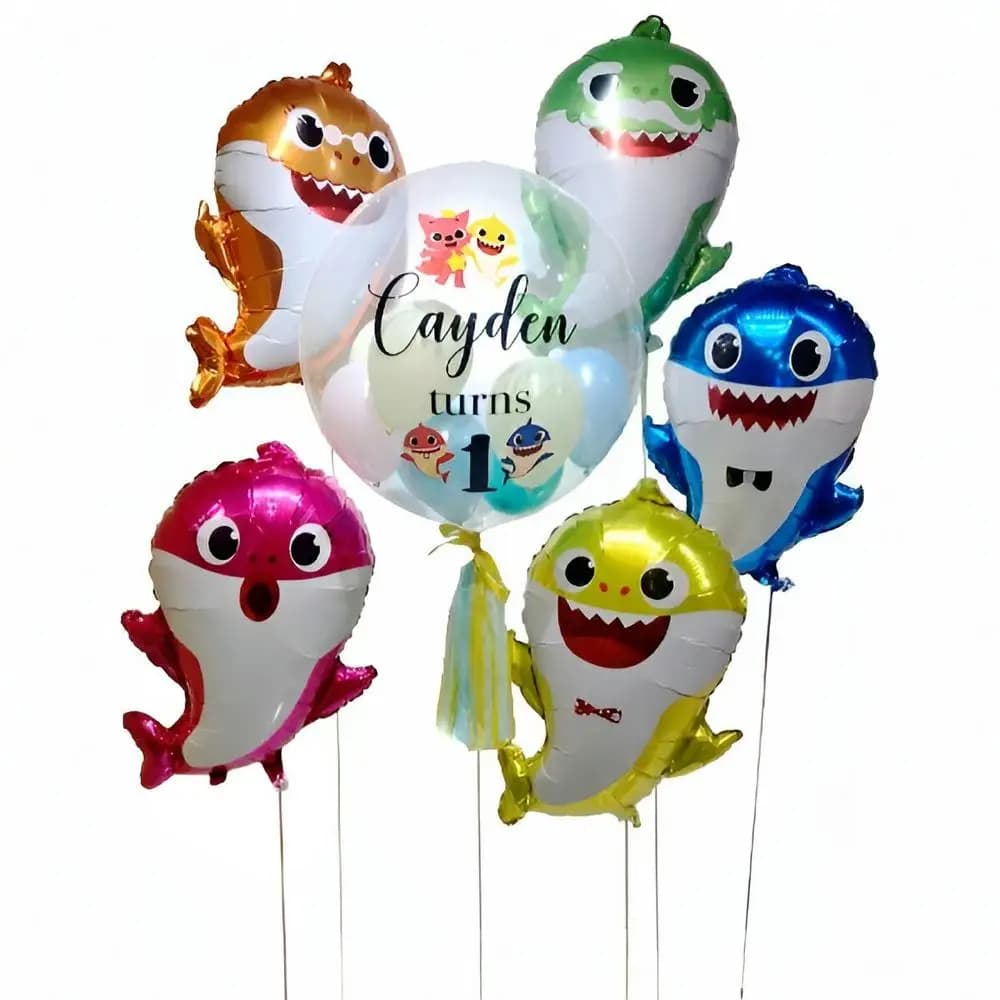 Baby Shark Helium Foil Confetti Balloon Set