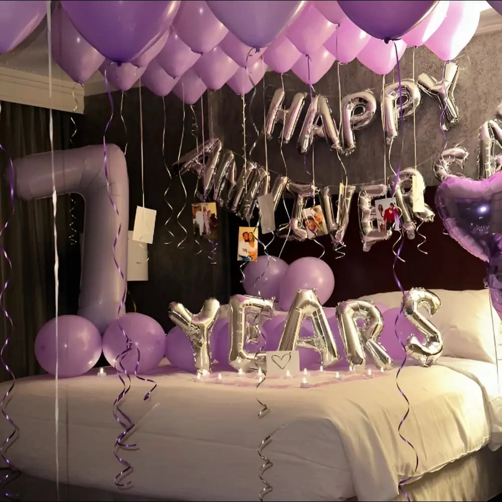 Lilac Skies Anniversary Celebration Setup