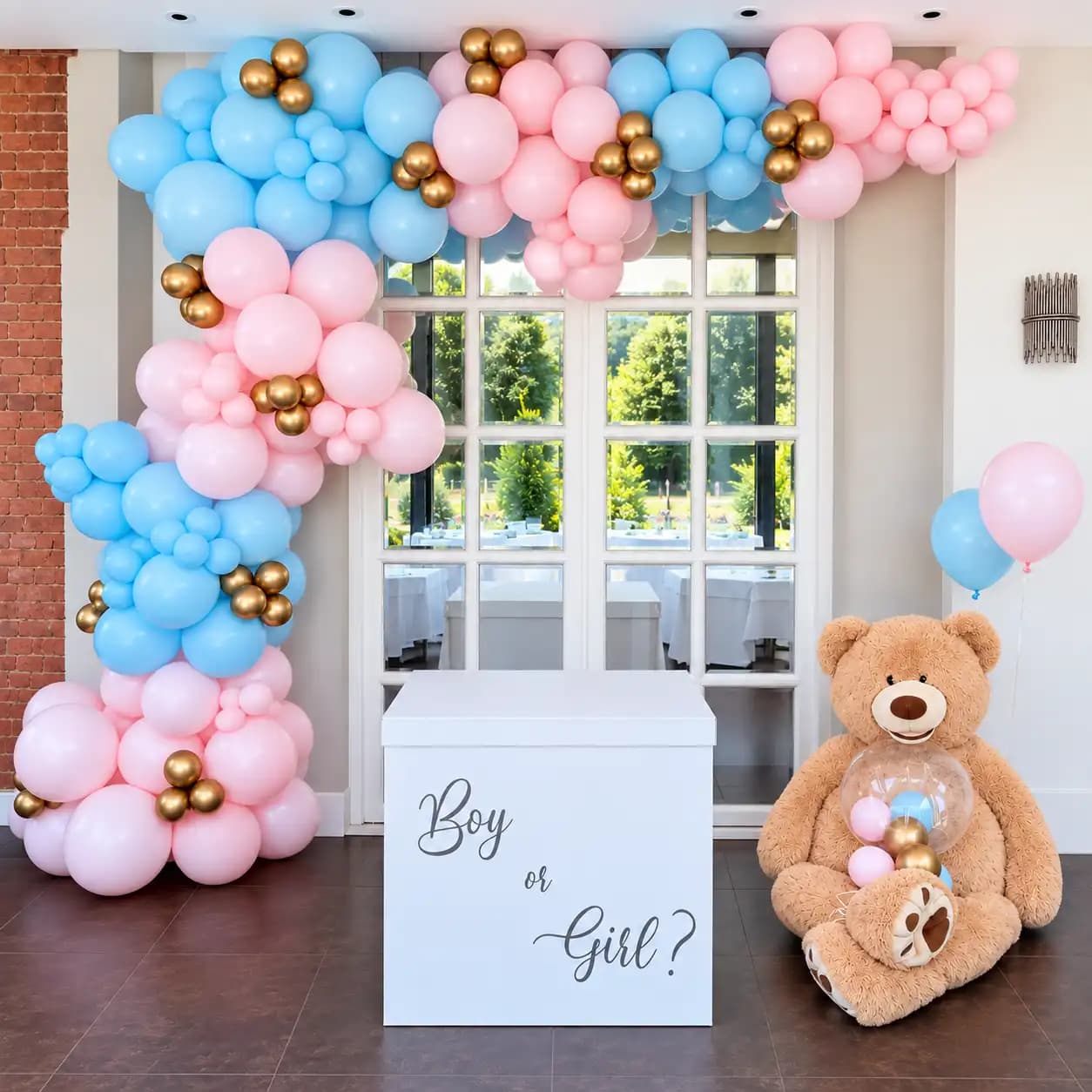 Pastel Gender Reveal Balloon Arch