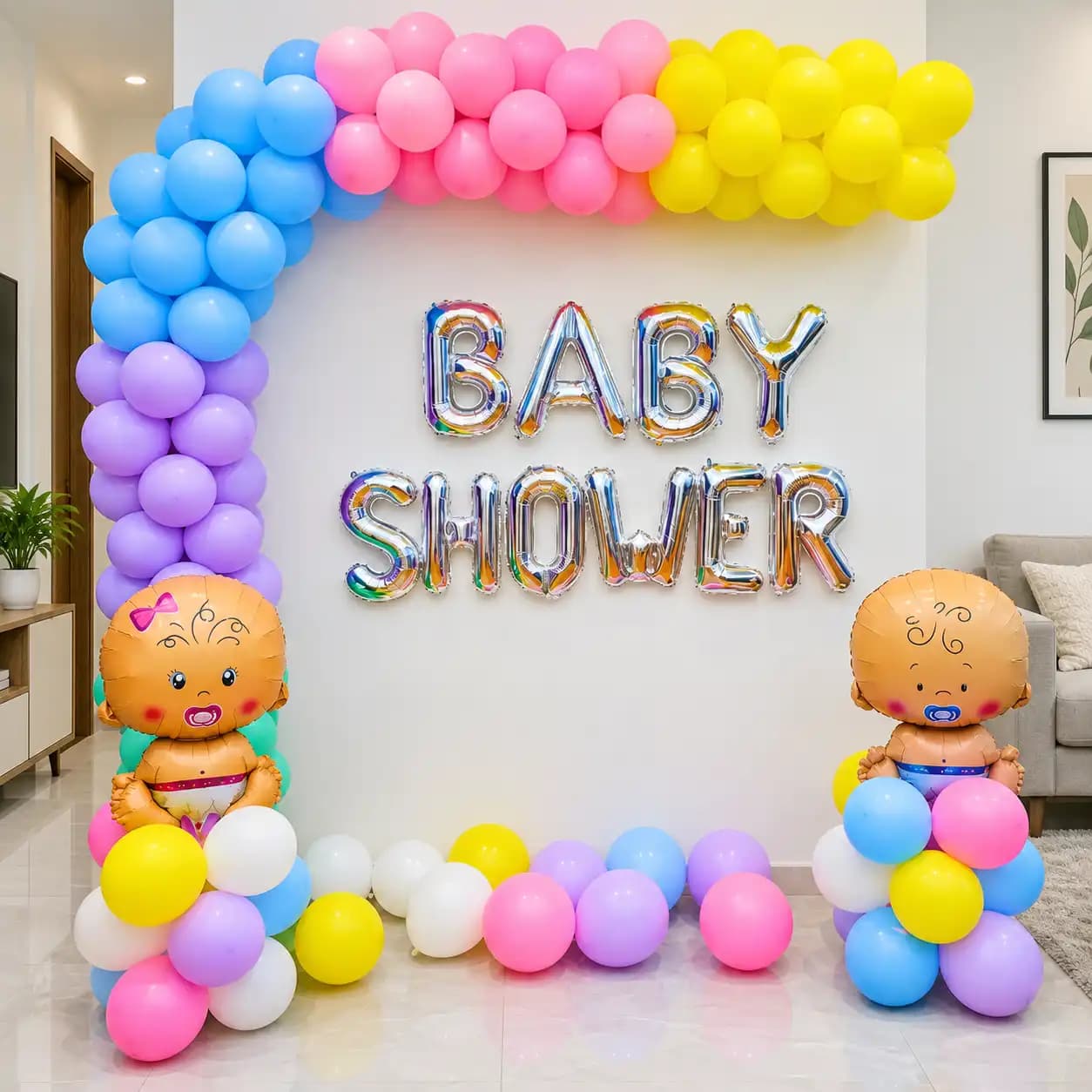 Simple Balloon Arch for Baby Shower
