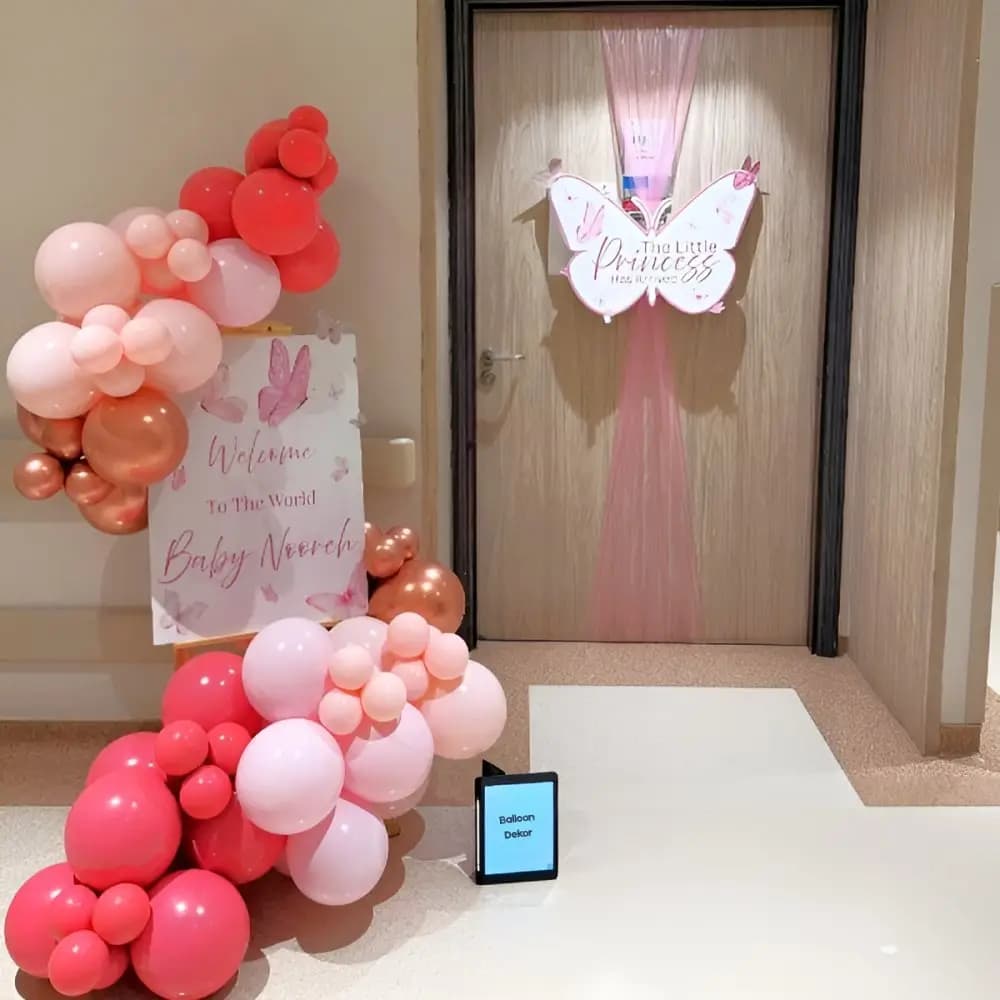 Butterfly Welcome Baby Balloon Set