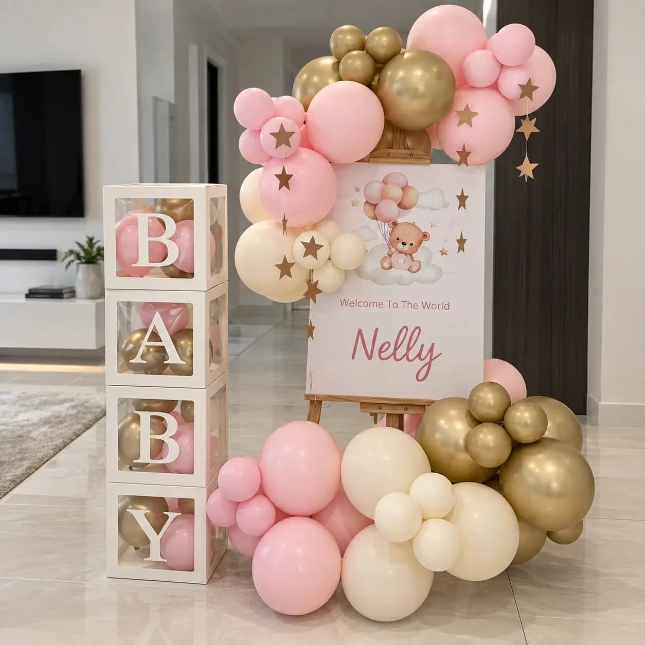 Hospital Balloon Decoration For Baby Girl