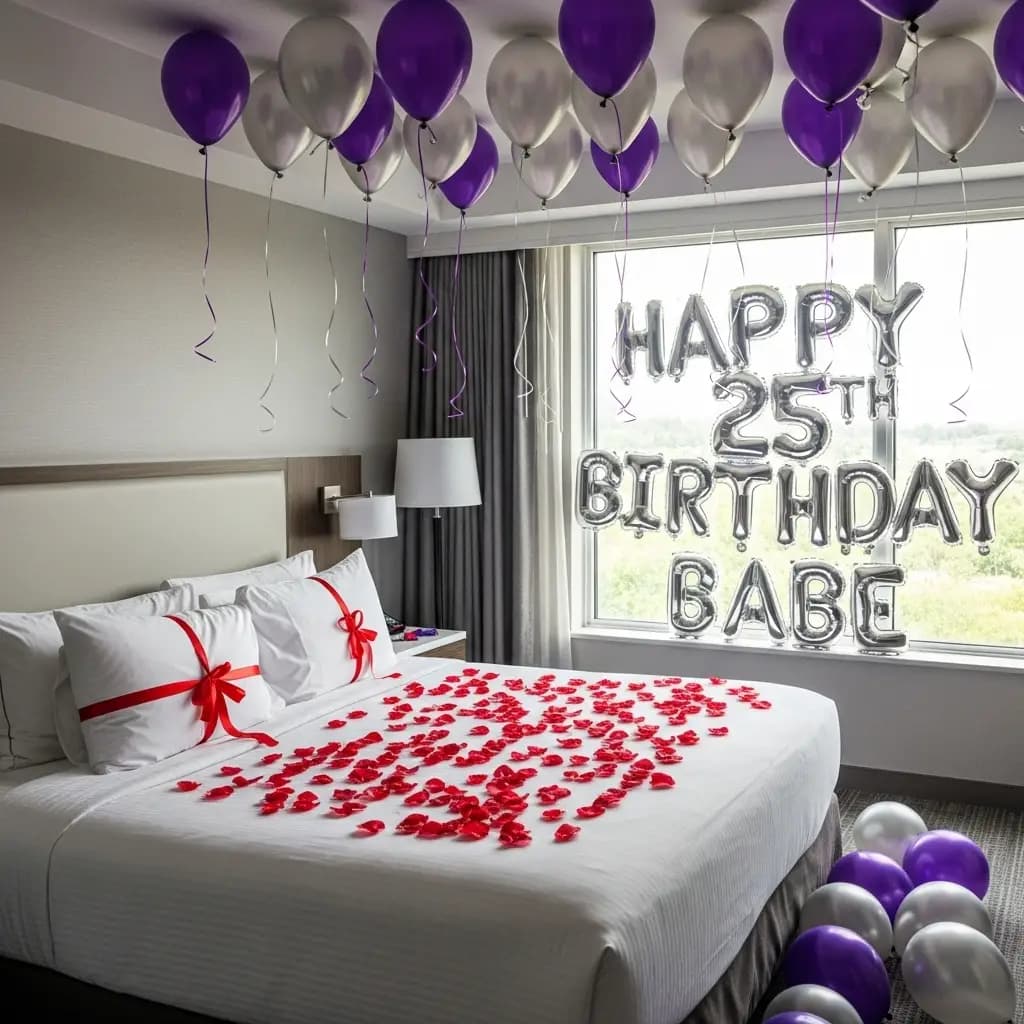 Romantic 25th Year Celebration Decor