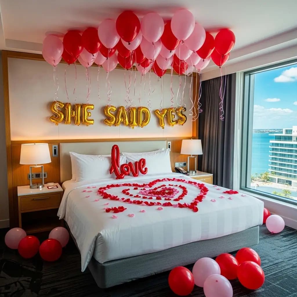 Heartfelt Proposal Room Decoration