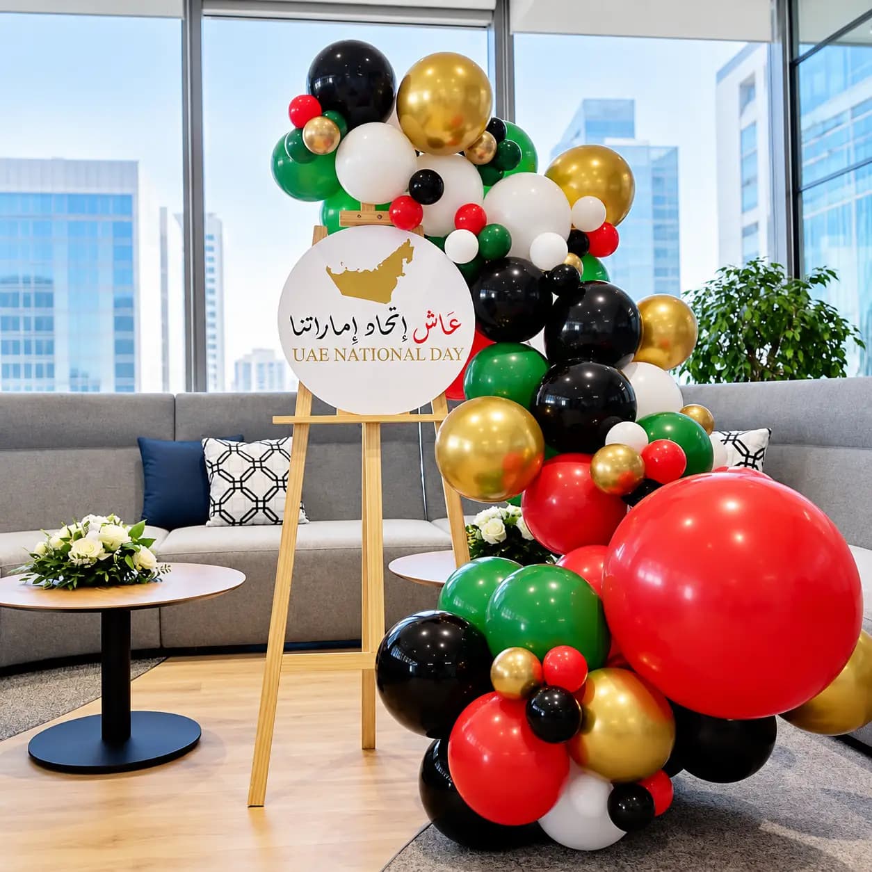 Office Indoor Decor for UAE National Day