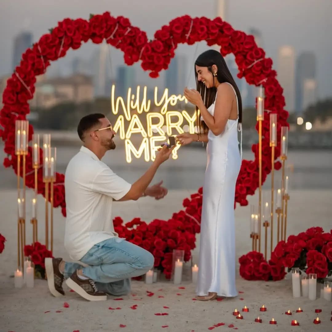 Romantic Outdoor Proposal Decoration