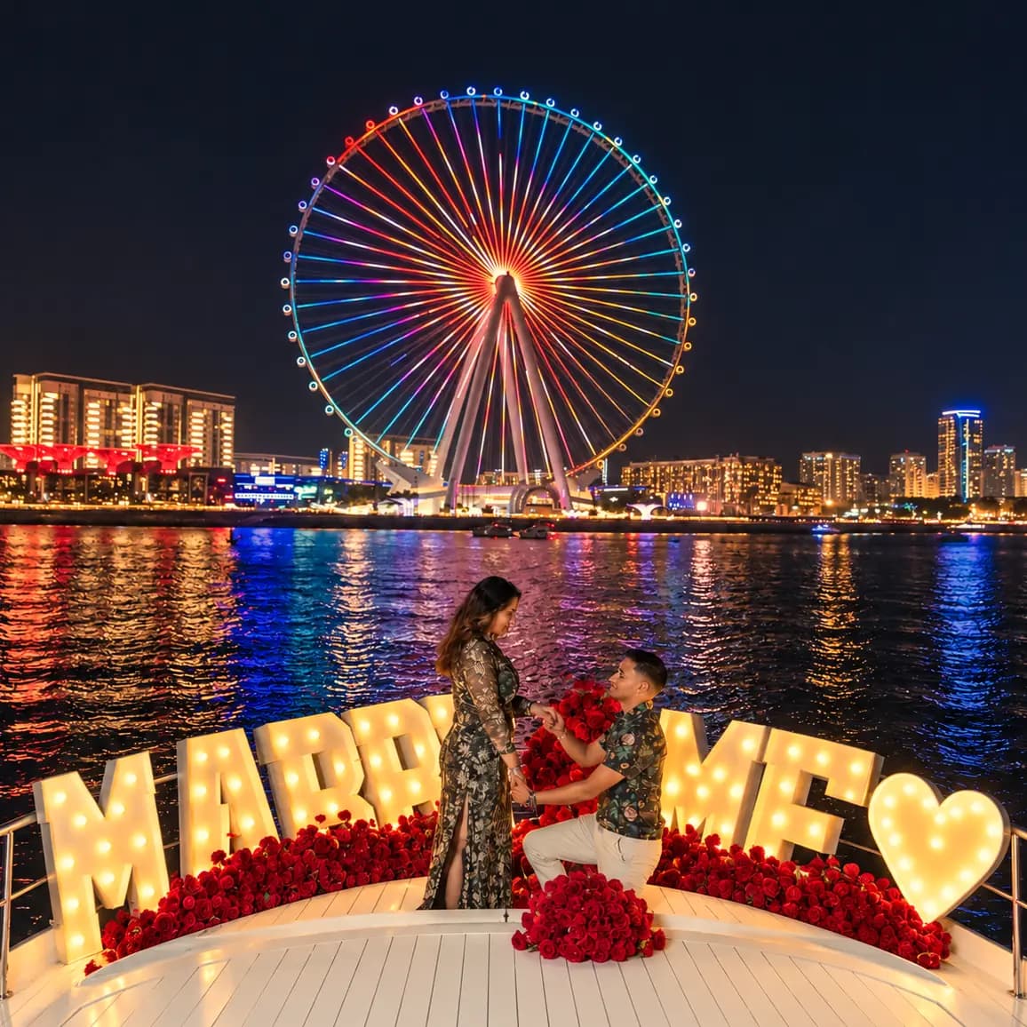 Romantic Yacht Proposal Decoration