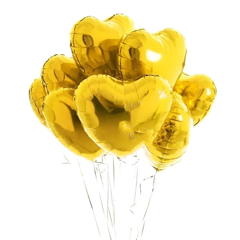 Golden Heart Foil Balloon Delivery