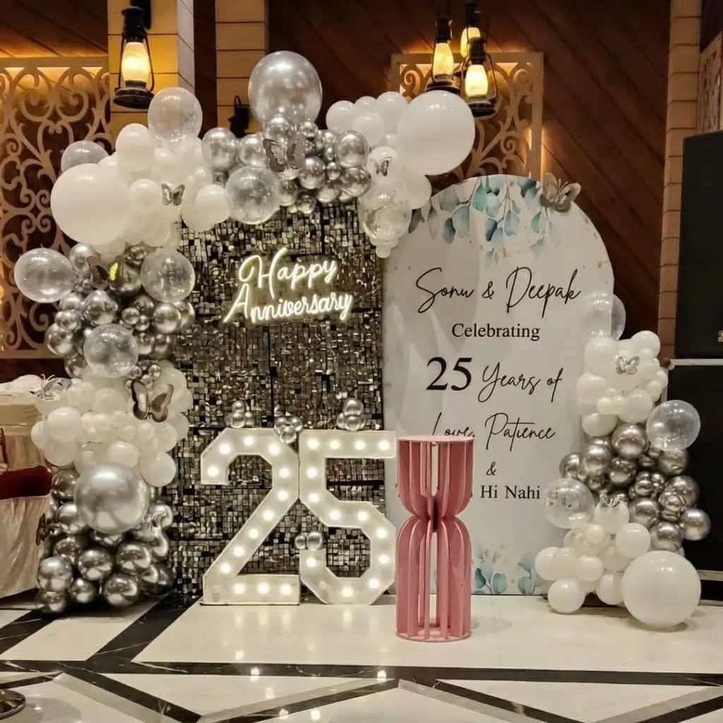Elegant Anniversary Balloon Decor