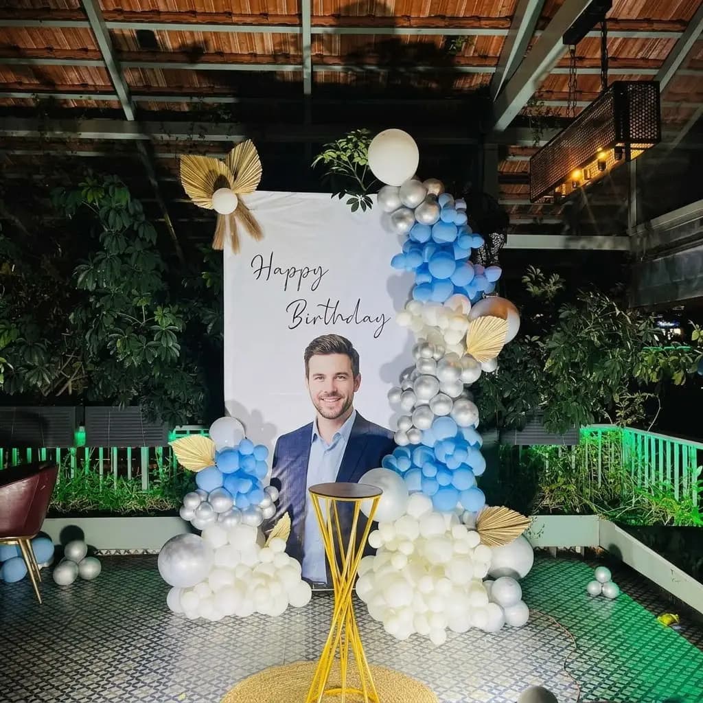Elegant Birthday Balloon Backdrop