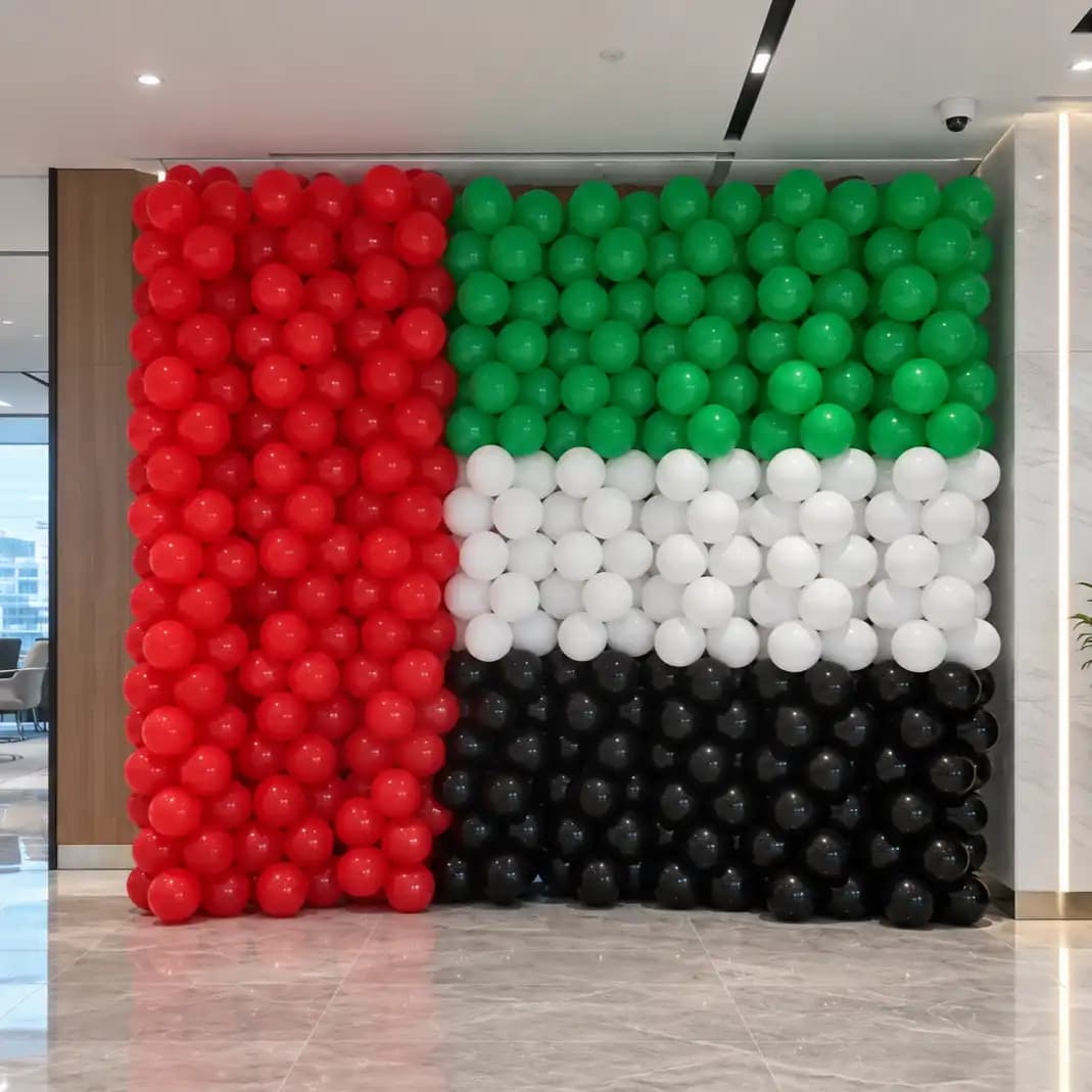 Indoor Balloon Setup for UAE National Day