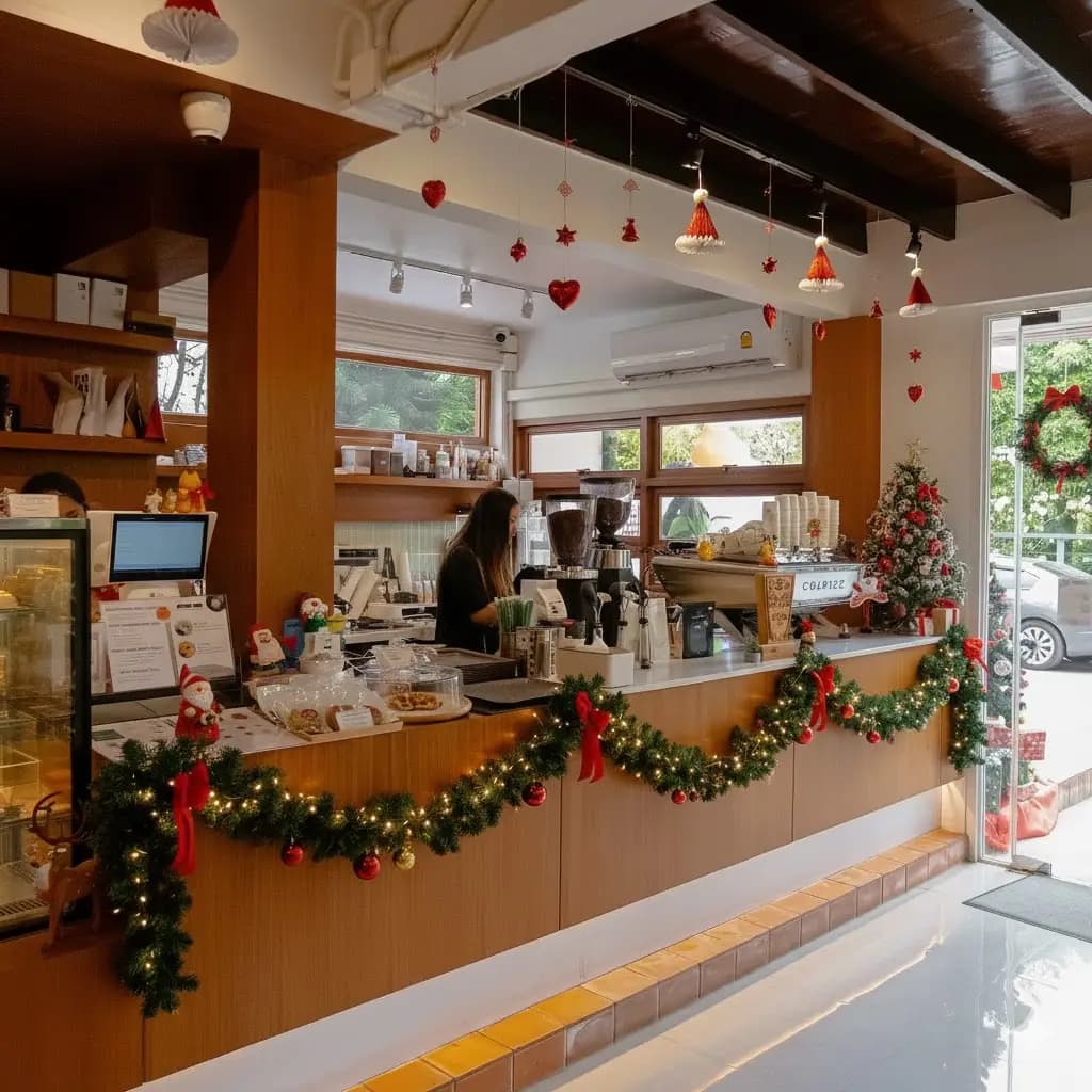 Santa Corner Special Cafe Decoration