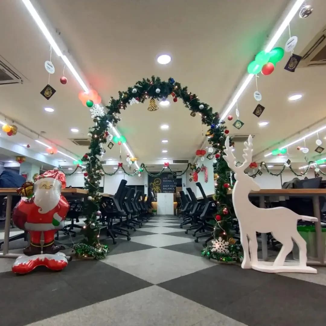 Christmas Eve Office Styling Setup