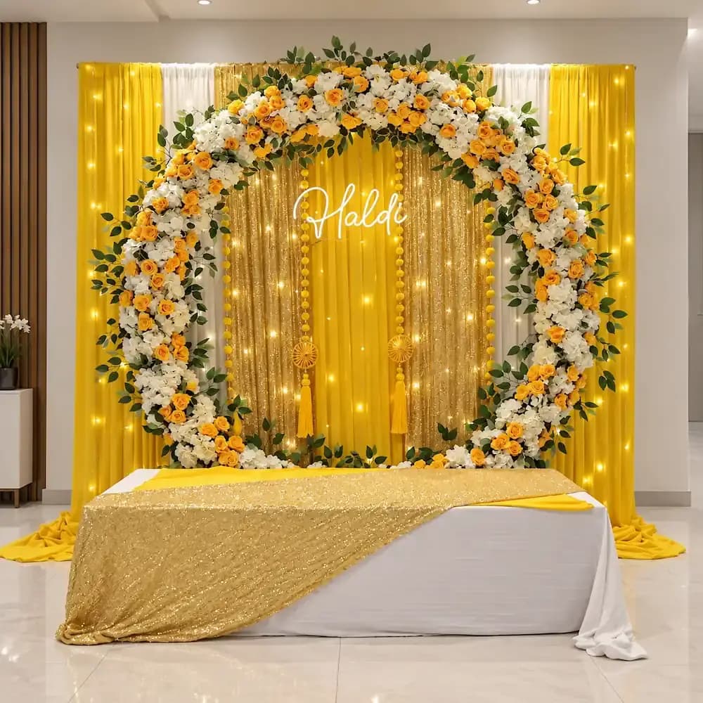Flower Ring Decoration for Haldi Celebration