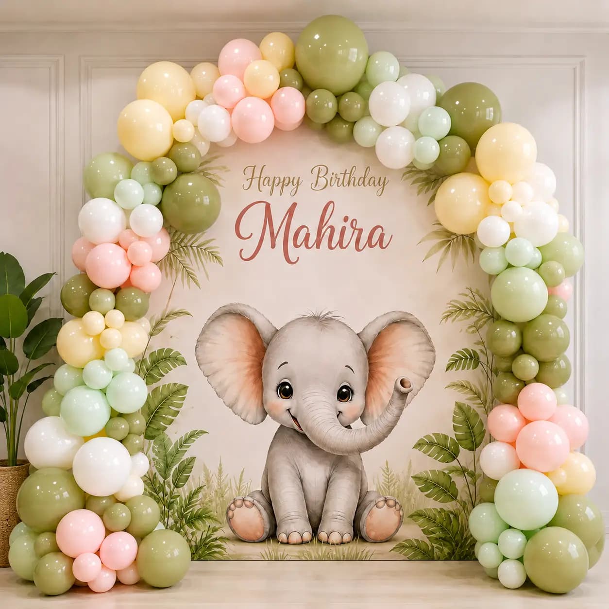 Cute Animal Birthday Backdrop Decor in Abu Dhabi