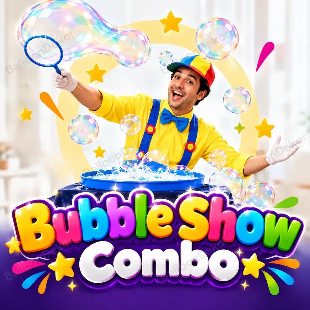 Bubble Show & Balloon Sculptor Combo for Kids Birthday