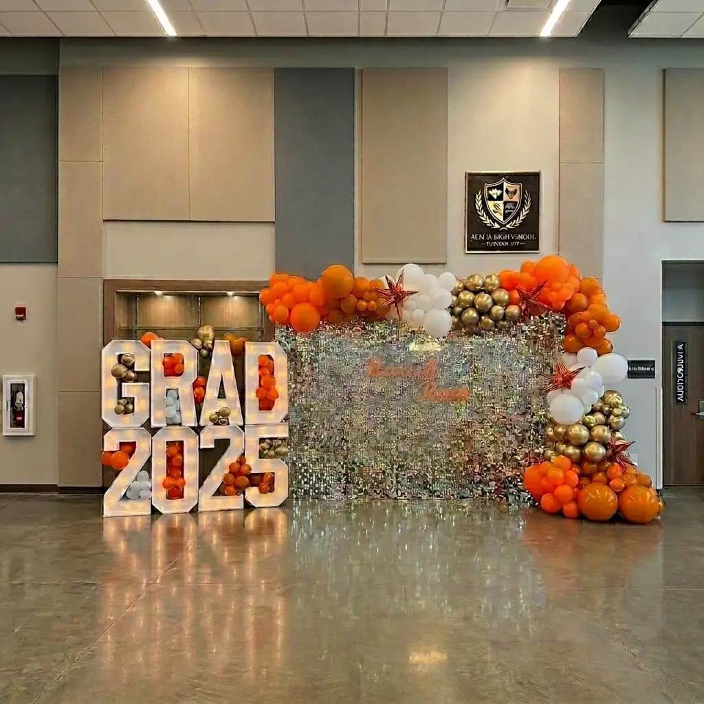 College Graduation Balloon Backdrop