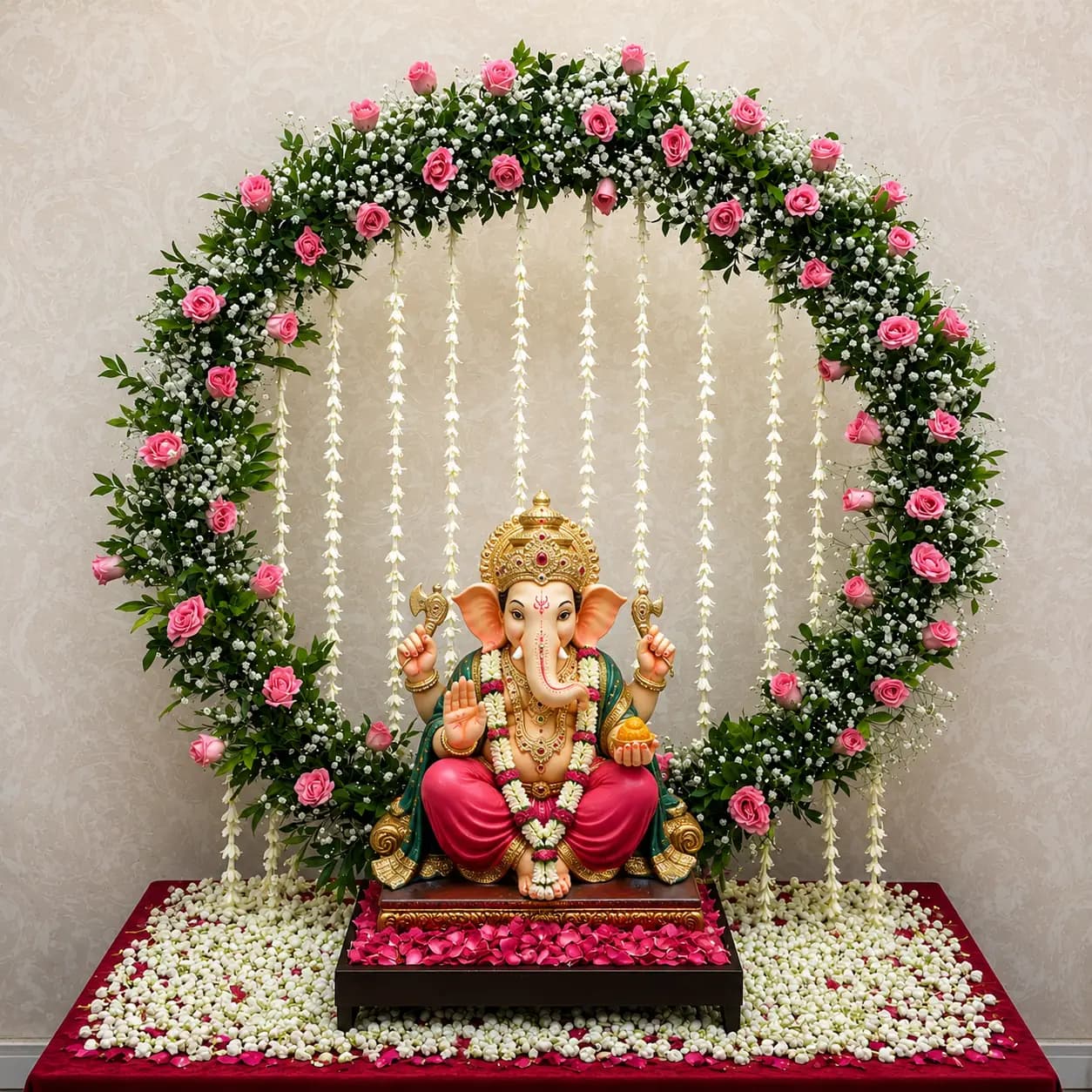 Ganpati Flower Arch Decoration
