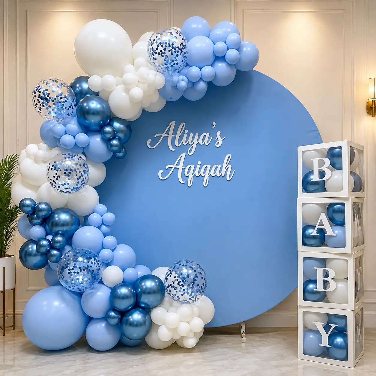Aqiqah Ring Backdrop Decoration