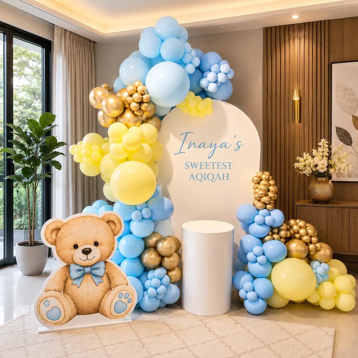 Customized Aqiqah Balloon Backdrop Decoration