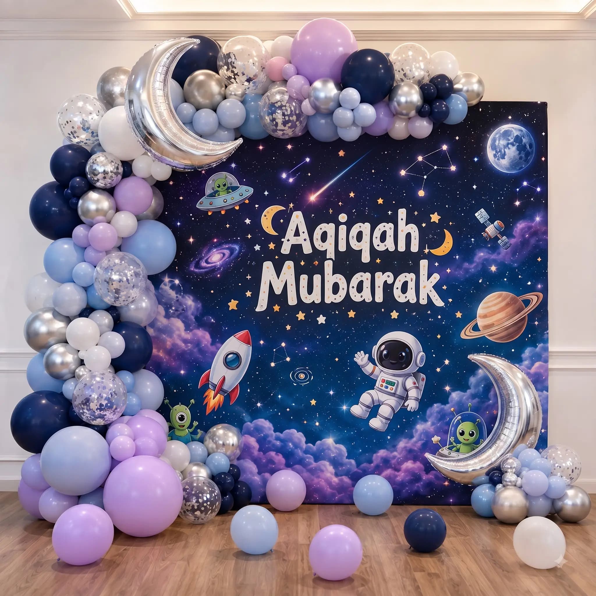 Space Theme Baby Aqiqah Decoration