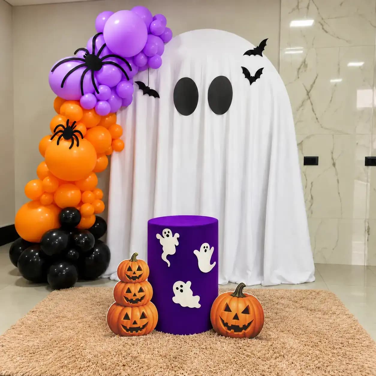 Cute Ghost Backdrop Decoration for Halloween
