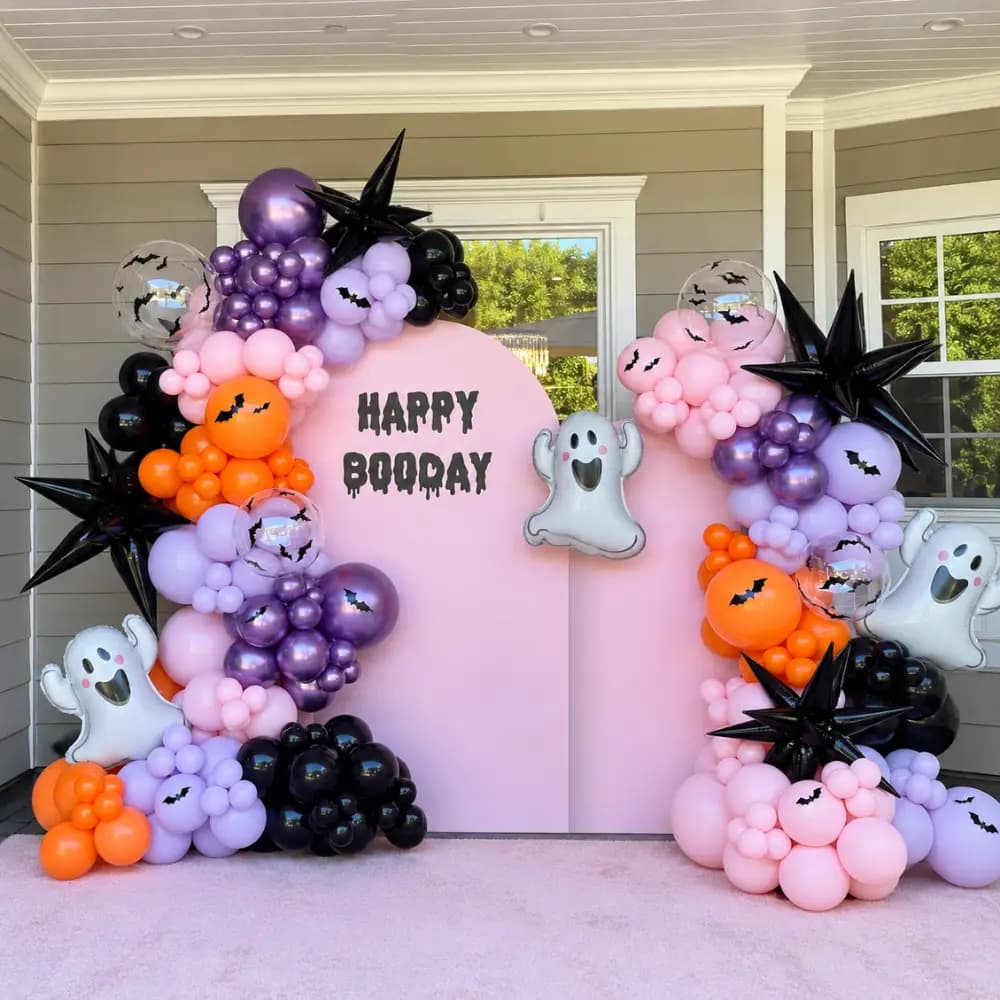 Pastel Halloween Balloon Backdrop