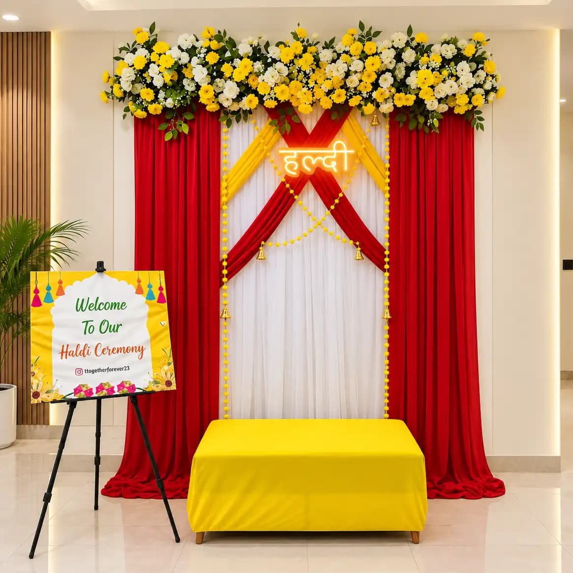 Colorful Haldi Celebration Decoration