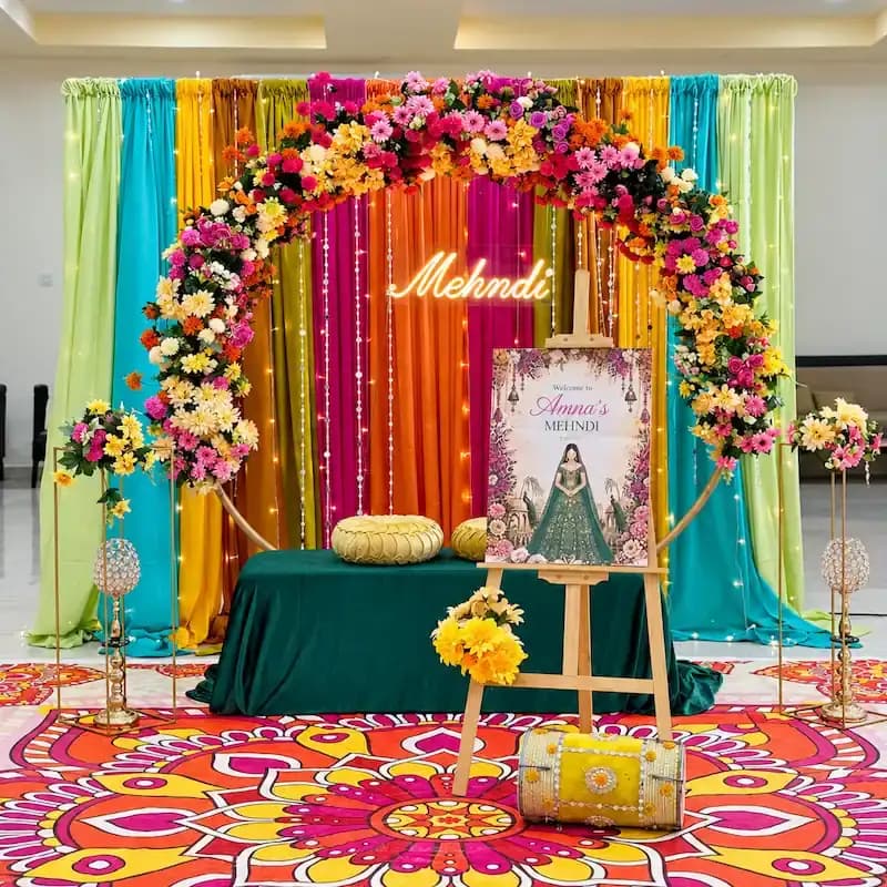 Gorgeous Flower Setup for Mehndi