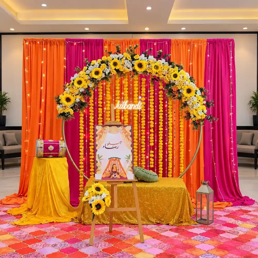 Haldi Ring Decor at Home