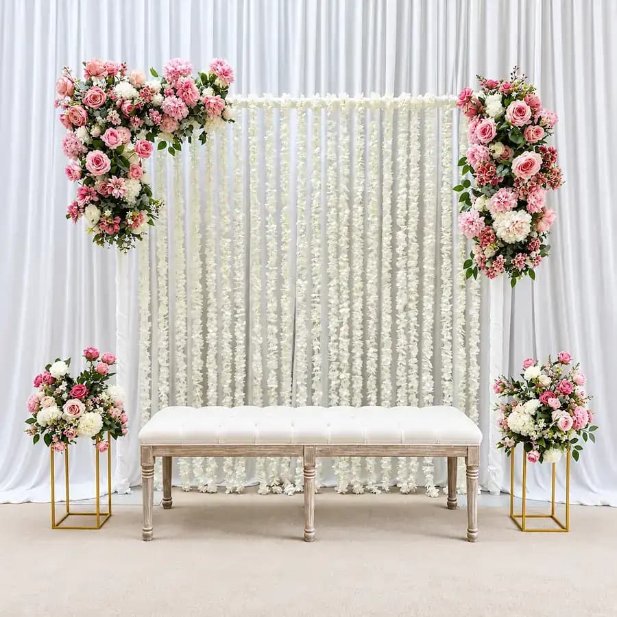Pink Floral Nikah Backdrop Decoration