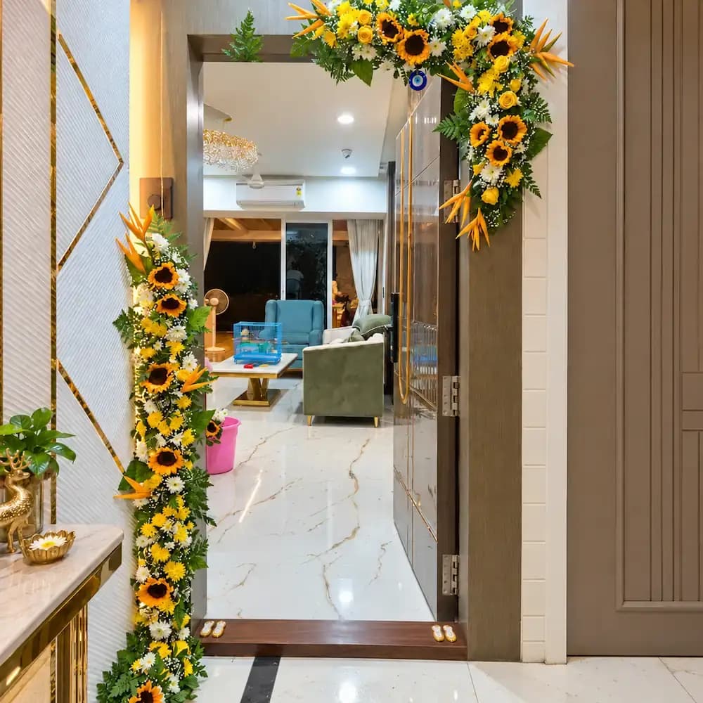Flower Gate Decor for Diwali Celebration