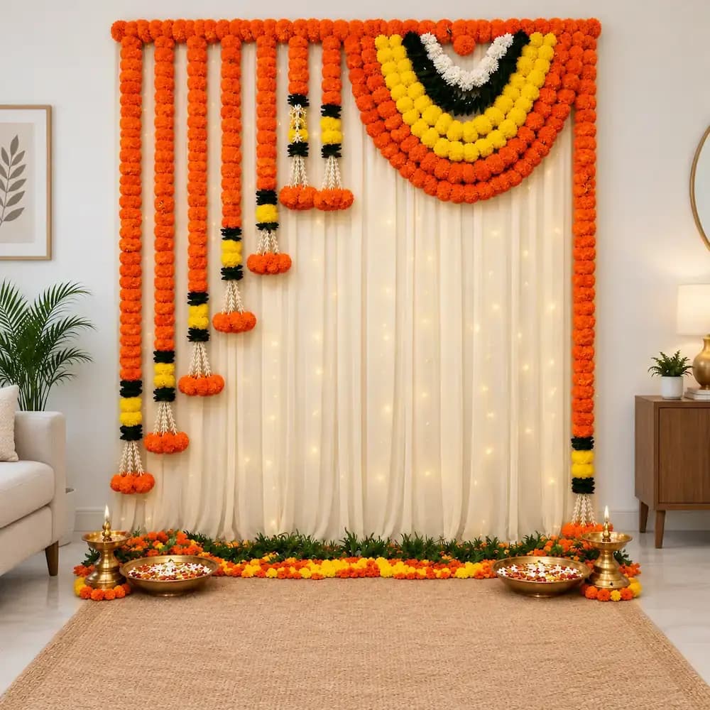 Traditional Flower Decoration for Diwali