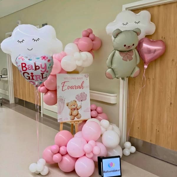 Baby Girl Welcome Decoration At Hospital