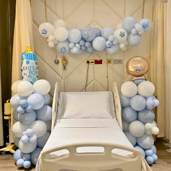 Hospital Bed Decoration For Baby Boy Welcome