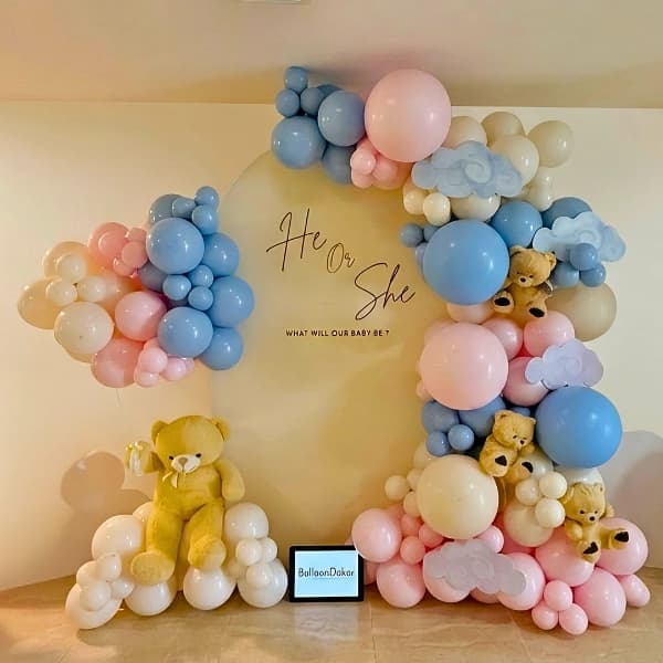 Teddy Theme Baby Shower Balloon Decoration