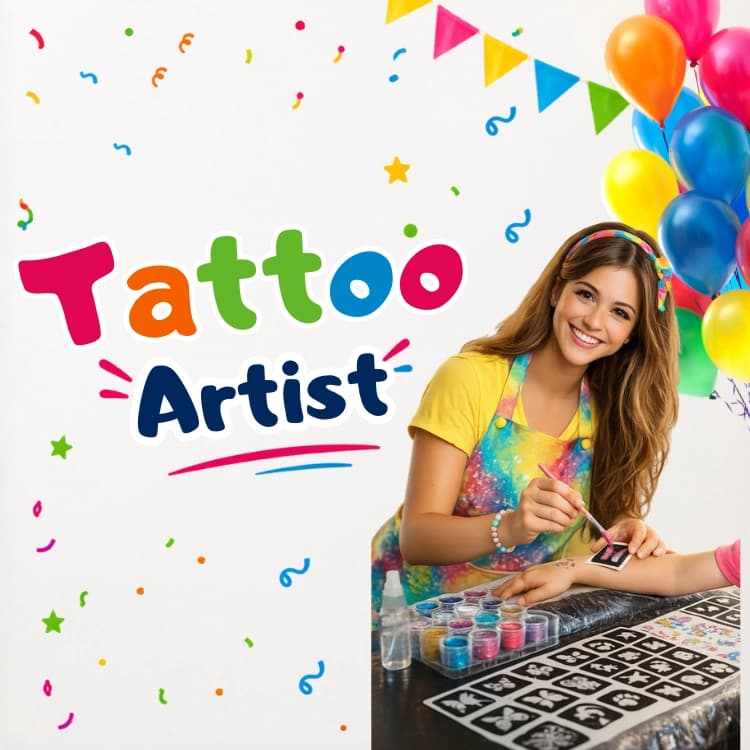Birthday Party Tattoo Artist for Kids