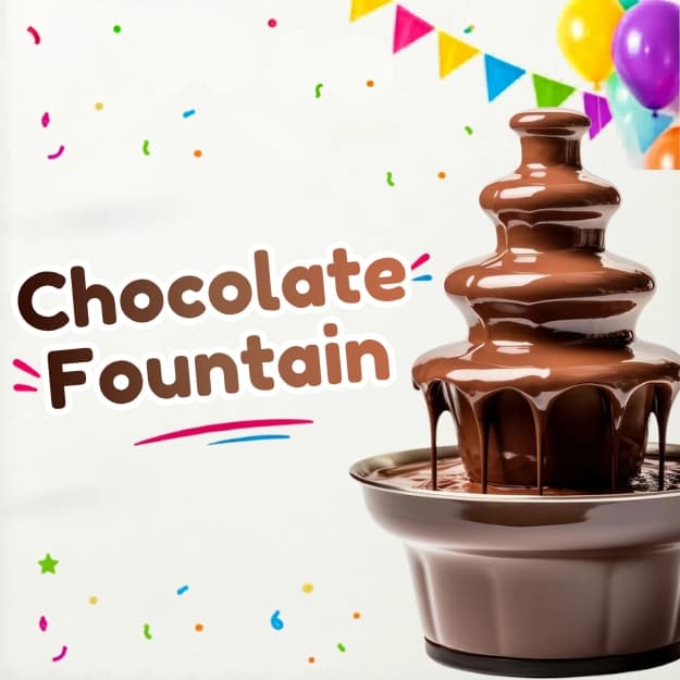 Kids Birthday Party Chocolate Fountain Setup