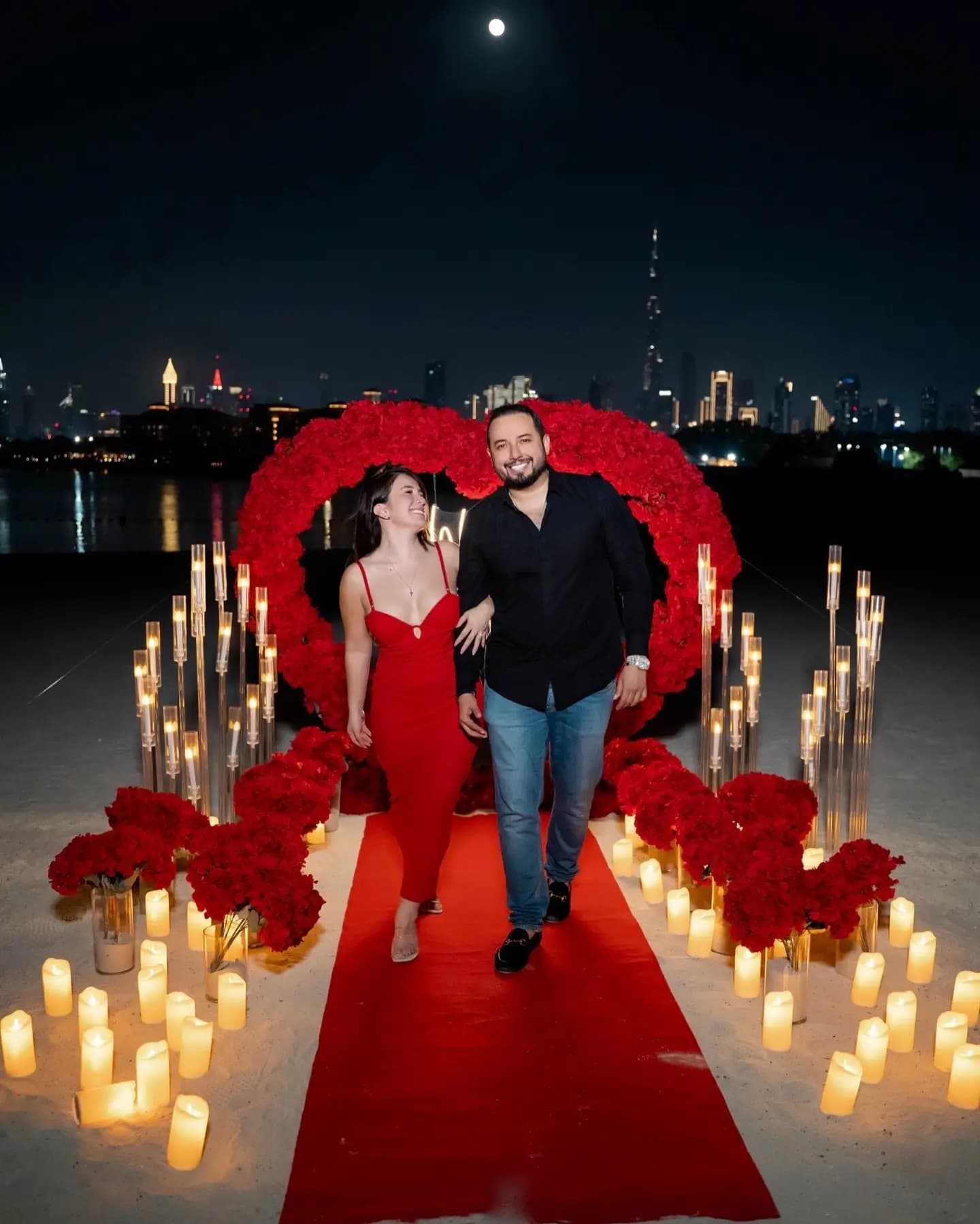 Proposal Decoration with Candles and Balloons in Dubai