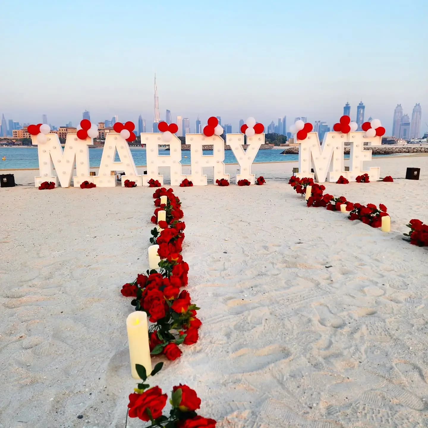 Balloon Heart Proposal Decoration in Dubai