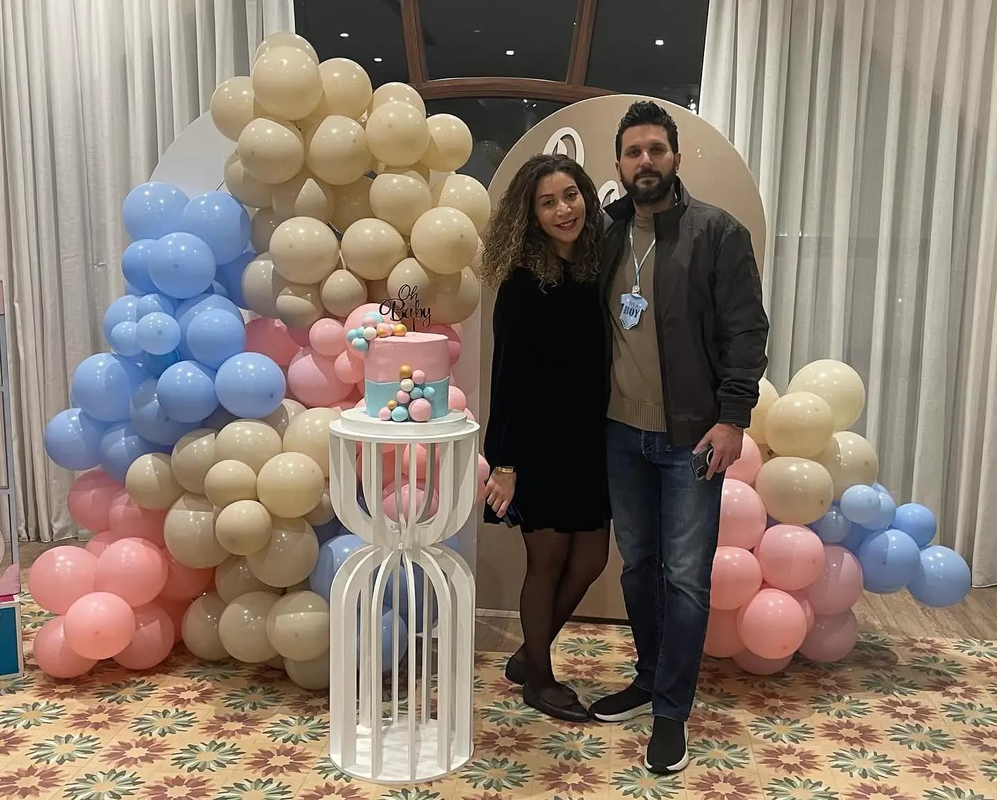 Baby Shower Balloon Garland Setup in Ajman