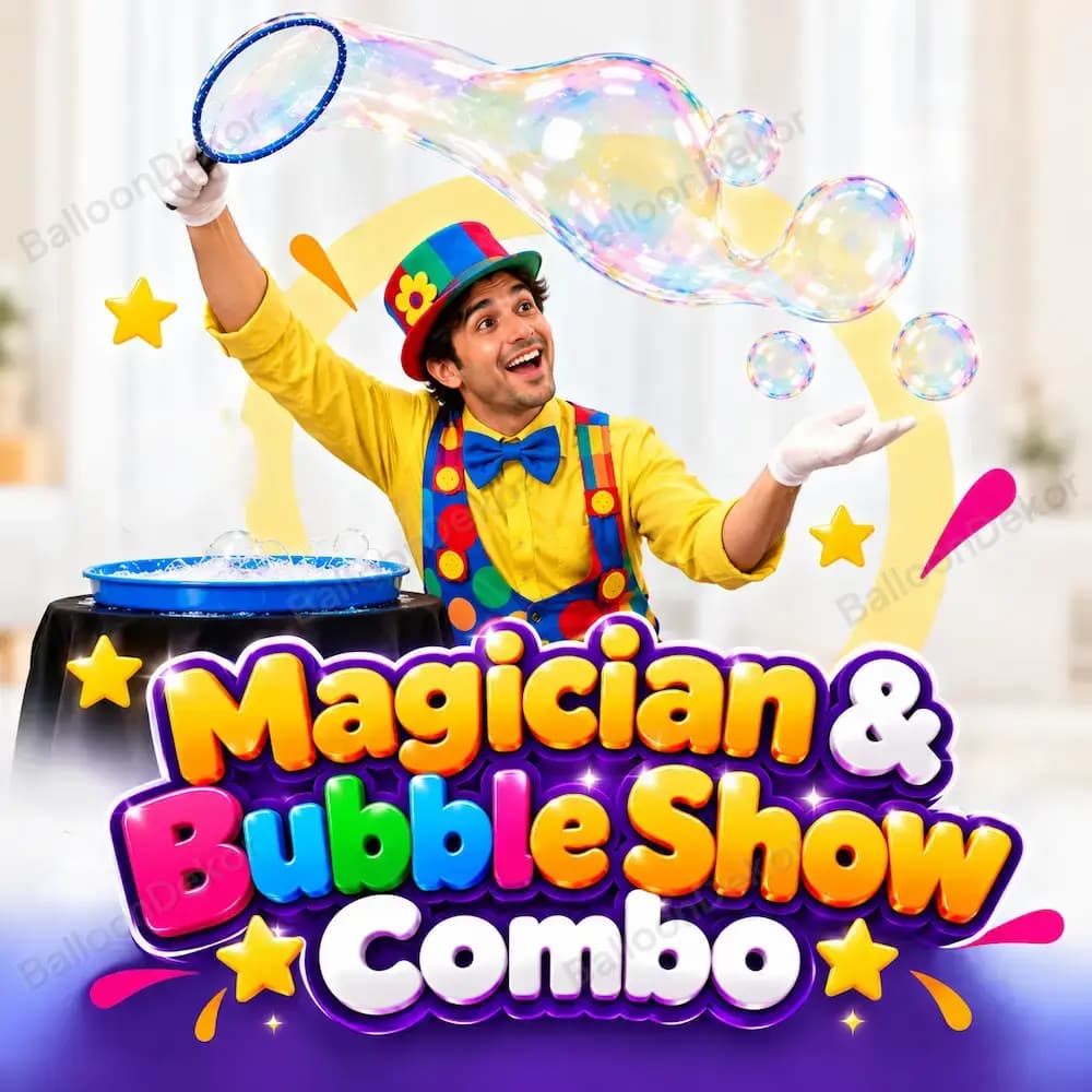 Kids Birthday Special Bubble Show with Magician Combo